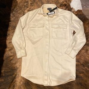 NWT Steve Madden Women’s Suede Oversized Shirtdress Sz S